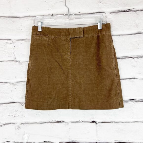 J. Crew Women's A-Line Corduroy Mini Skirt Brown Size 2 Casual - Picture 2 of 7